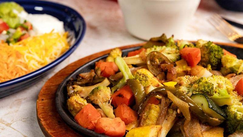 Veggie fajitas with broccoli, squash and peppers