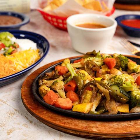 Veggie fajitas with broccoli, squash and peppers
